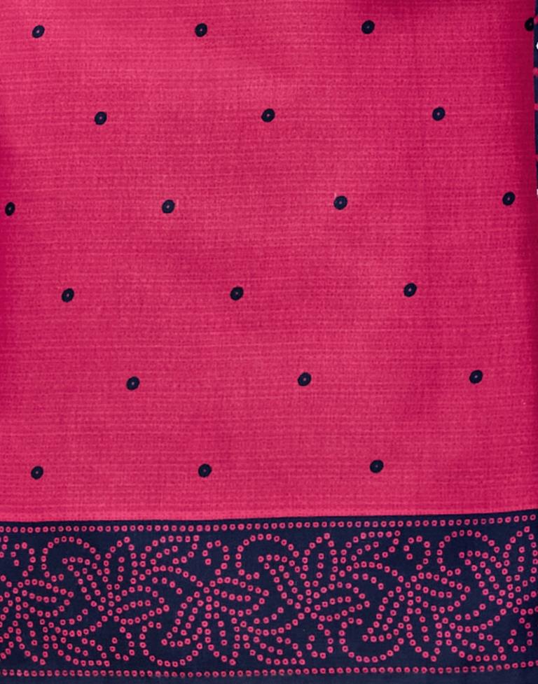 Whimsical Hot Pink Cotton Printed Unstitched Salwar Suit | Sudathi