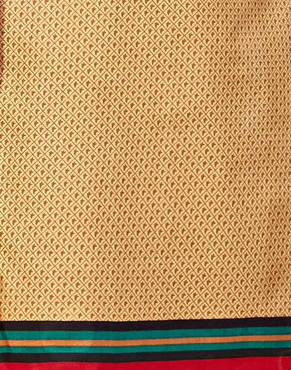 Flamboyant Beige Cotton Printed Unstitched Salwar Suit | Sudathi