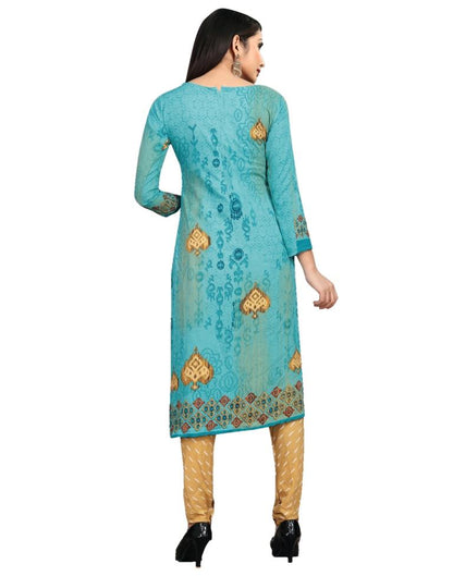 Whimsical Rama Printed Unstitched Salwar Suit | Sudathi