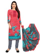 Amazing Strawberry Pink Printed Unstitched Salwar Suit | Sudathi