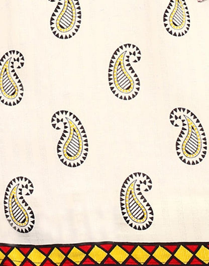 Marvelous White Printed Unstitched Salwar Suit | Sudathi