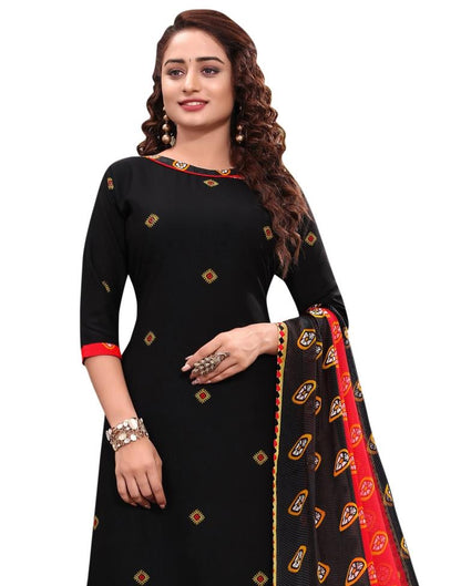 Stylish Black Printed Unstitched Salwar Suit | Sudathi