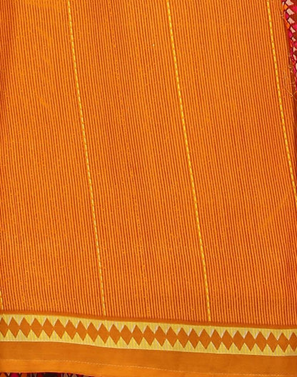 Peppy Turmeric Yellow Printed Unstitched Salwar Suit | Sudathi