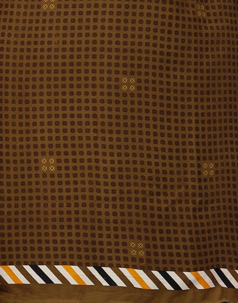 Graceful Coffee Brown Printed Unstitched Salwar Suit | Sudathi