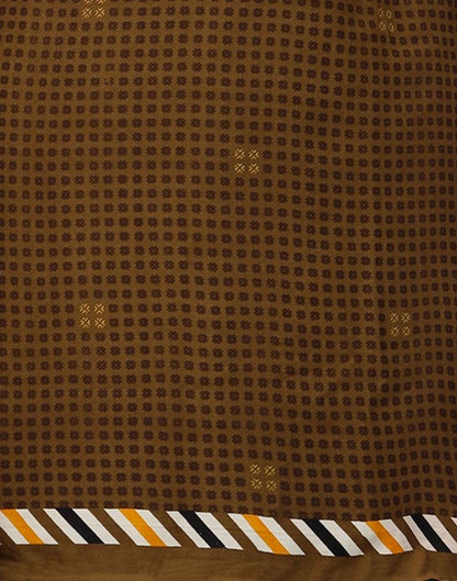 Graceful Coffee Brown Printed Unstitched Salwar Suit | Sudathi