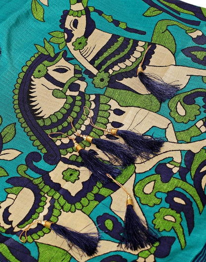 Navy Blue Coloured Art Silk Printed Saree | Sudathi