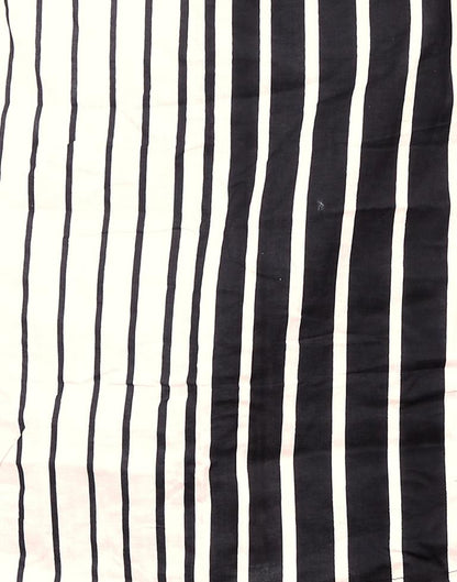 White And Black Cotton Printed Unstitched Salwar Suit | Sudathi