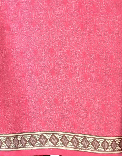Distinctive Watermelon Pink Printed Unstitched Salwar Suit | Sudathi