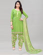 Dreamy Parrot Green Printed Unstitched Salwar Suit | Sudathi