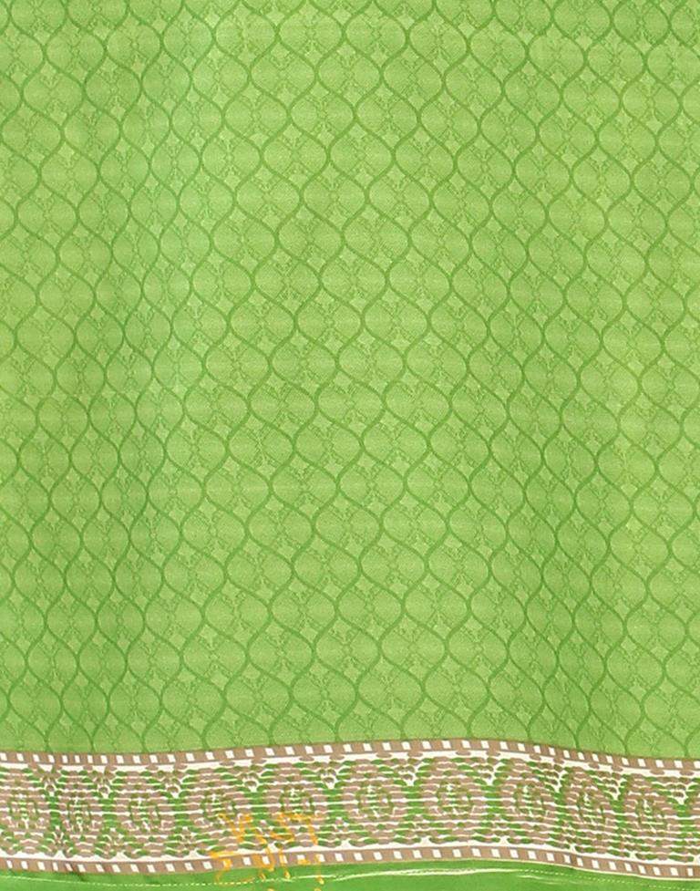 Dreamy Parrot Green Printed Unstitched Salwar Suit | Sudathi