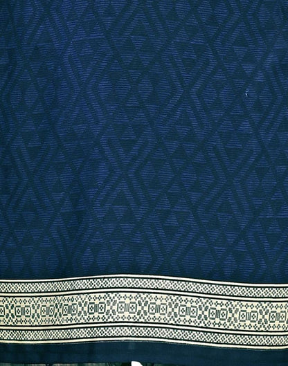 Classic Navy Blue Printed Unstitched Salwar Suit | Sudathi