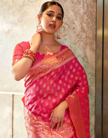 Pink Silk Weaving Saree