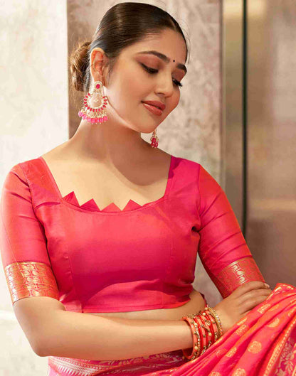 Pink Silk Weaving Saree