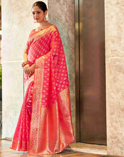 Pink Silk Weaving Saree