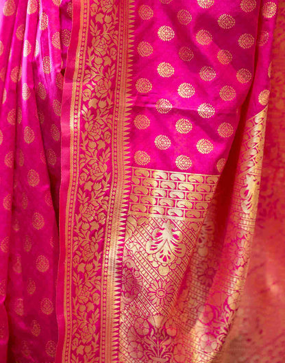 Rani Pink Banarasi sILK Saree