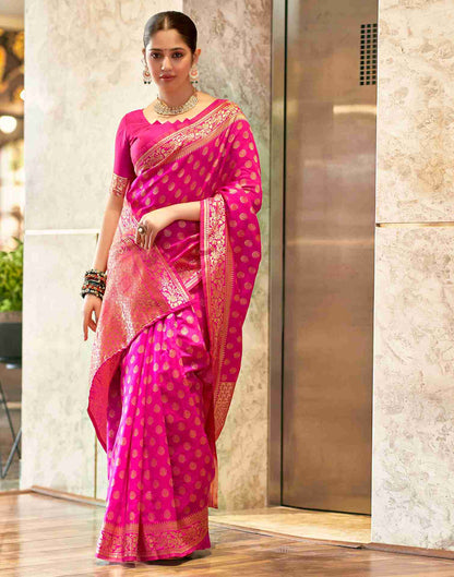 Rani Pink Banarasi sILK Saree
