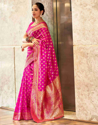 Rani Pink Banarasi sILK Saree