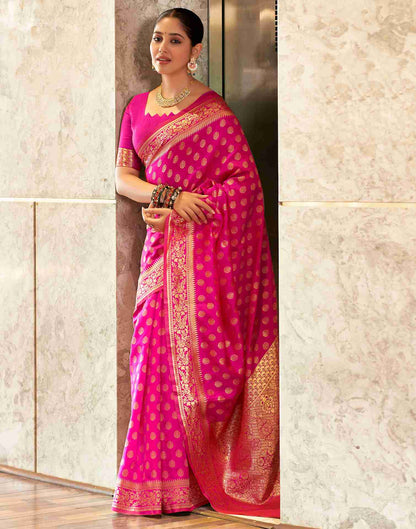 Rani Pink Banarasi sILK Saree