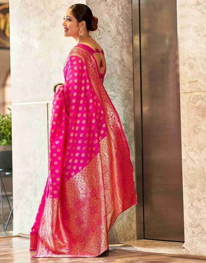 Rani Pink Banarasi sILK Saree