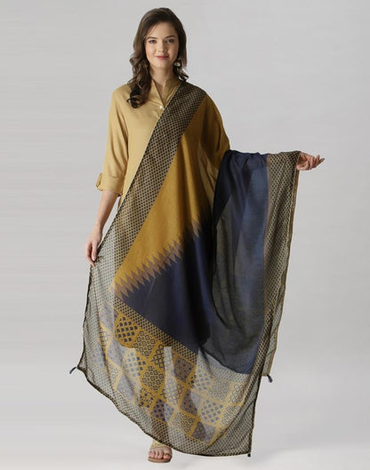 Blue Coloured Cotton Printed Dupatta | Sudathi
