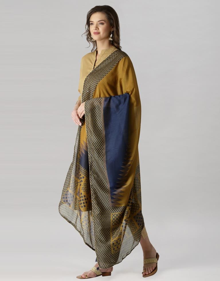 Blue Coloured Cotton Printed Dupatta | Sudathi