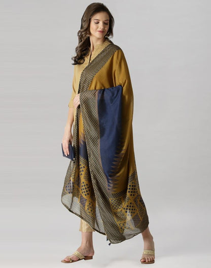 Blue Coloured Cotton Printed Dupatta | Sudathi