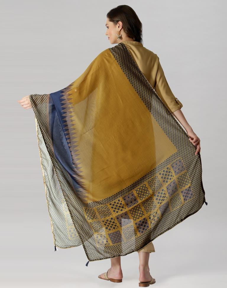 Blue Coloured Cotton Printed Dupatta | Sudathi