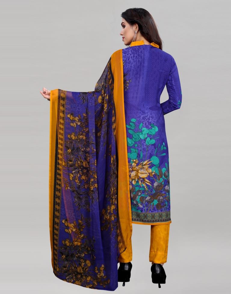 Enigmatic Purple Printed Unstitched Salwar Suit | Sudathi