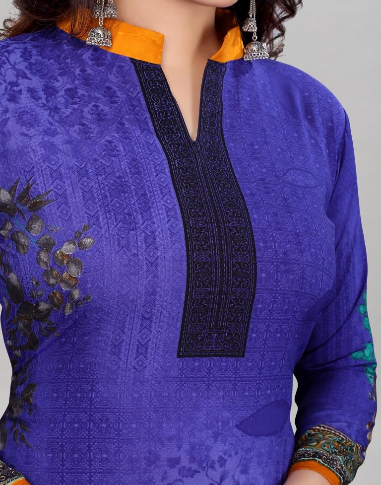 Enigmatic Purple Printed Unstitched Salwar Suit | Sudathi