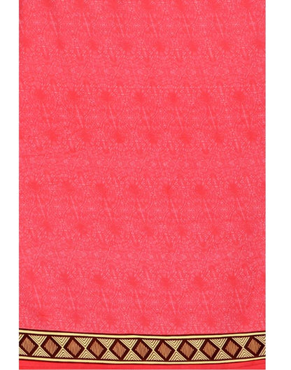 Vintage Watermelon Pink Printed Unstitched Salwar Suit | Sudathi