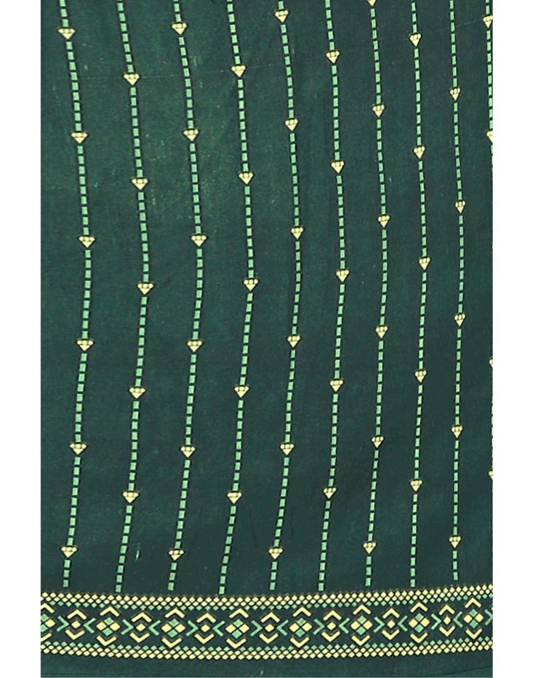 Glistening Dark Green Printed Unstitched Salwar Suit | Sudathi