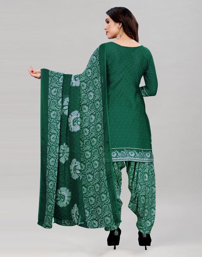 Green Printed Unstitched Salwar Suit | Sudathi