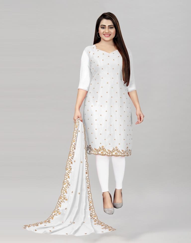 Whimsical Blue Georgette Embroidered Unstitched Salwar Suit | Sudathi