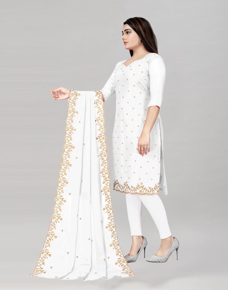 Whimsical Blue Georgette Embroidered Unstitched Salwar Suit | Sudathi