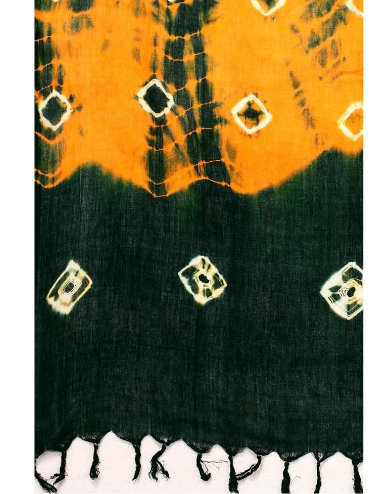 Mustard Yellow Coloured Cotton Bandhani Printed Dupatta | Sudathi