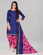 Creative Navy Blue Cotton Printed Unstitched Salwar Suit | Sudathi