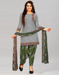 Ethereal Grey Printed Unstitched Salwar Suit | Sudathi