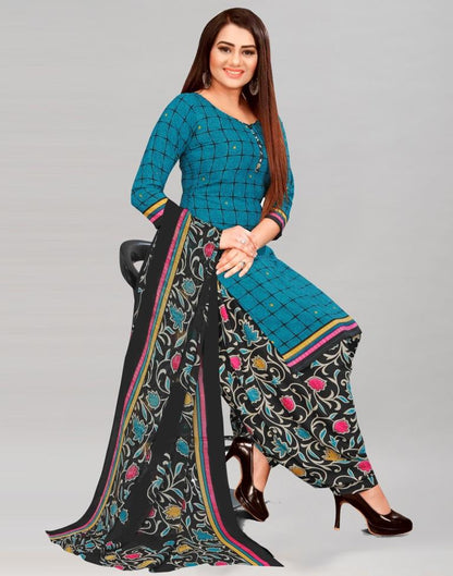 Amazing Rama Printed Unstitched Salwar Suit | Sudathi