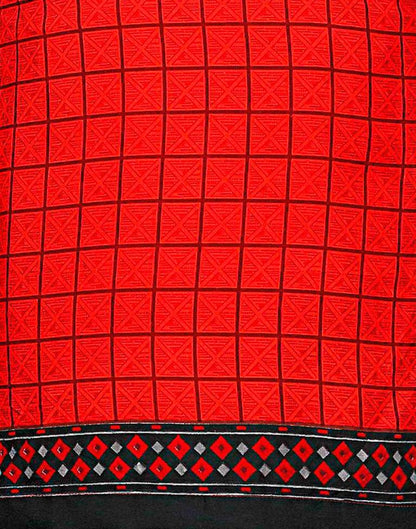 Imperial Red Printed Unstitched Salwar Suit | Sudathi