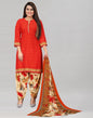 Idyiic Orange Printed Unstitched Salwar Suit | Sudathi