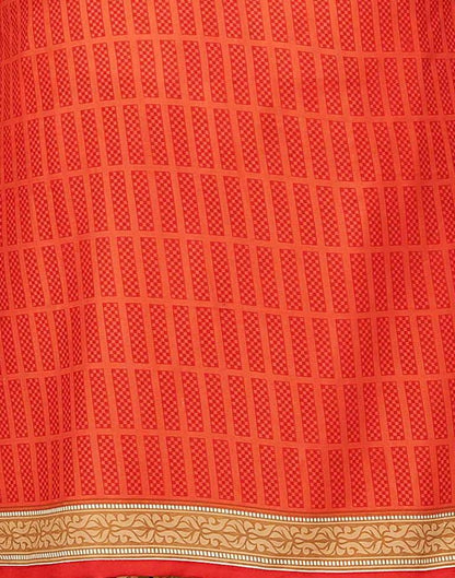 Idyiic Orange Printed Unstitched Salwar Suit | Sudathi