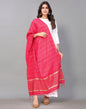 Pink Golden Stripes Dupatta | Leemboodi