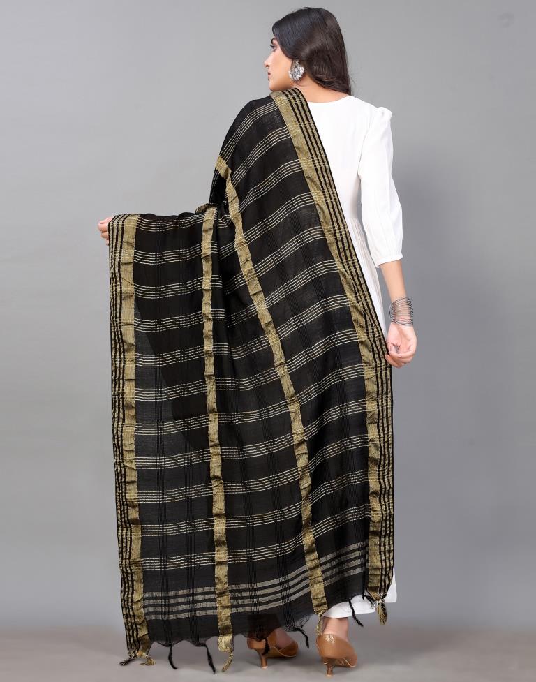 Black Cotton Dupatta | Leemboodi