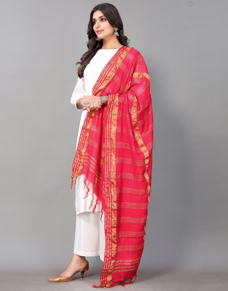 Pink Cotton Dupatta | Leemboodi