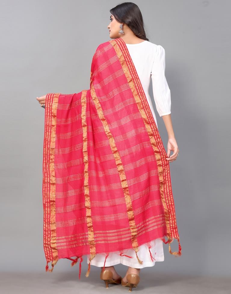 Pink Cotton Dupatta | Leemboodi