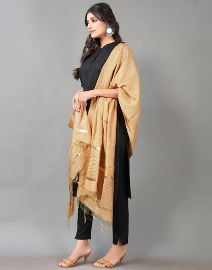 Golden Cotton Dupatta | Leemboodi