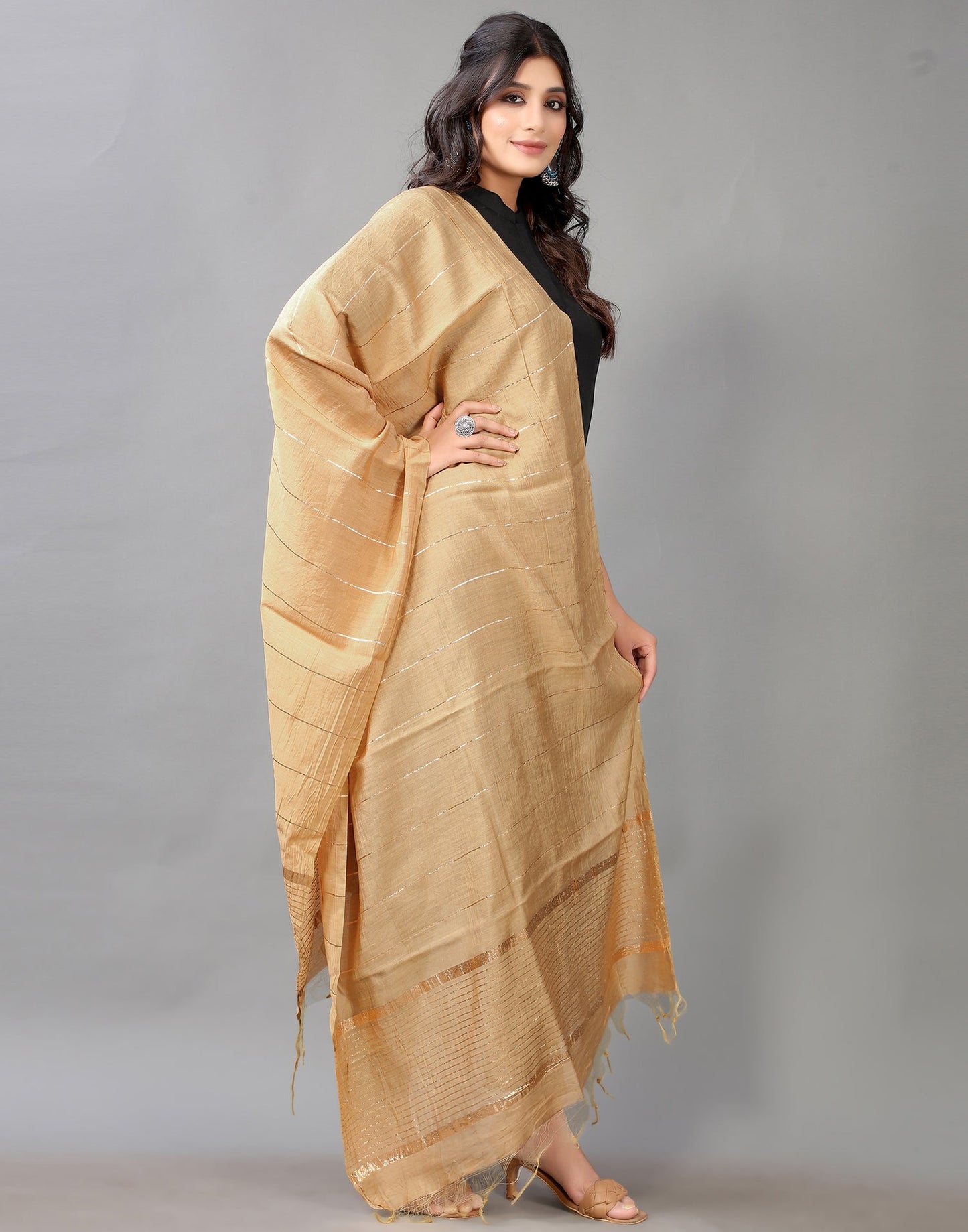 Golden Cotton Dupatta | Leemboodi