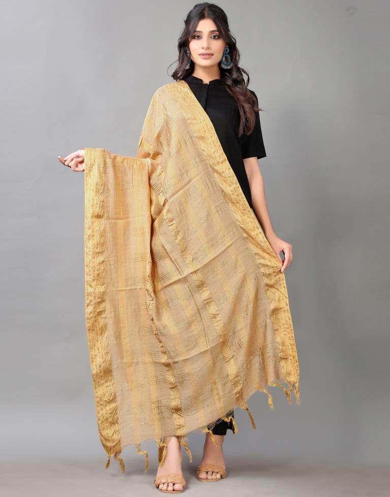 Golden Cotton Dupatta | Leemboodi