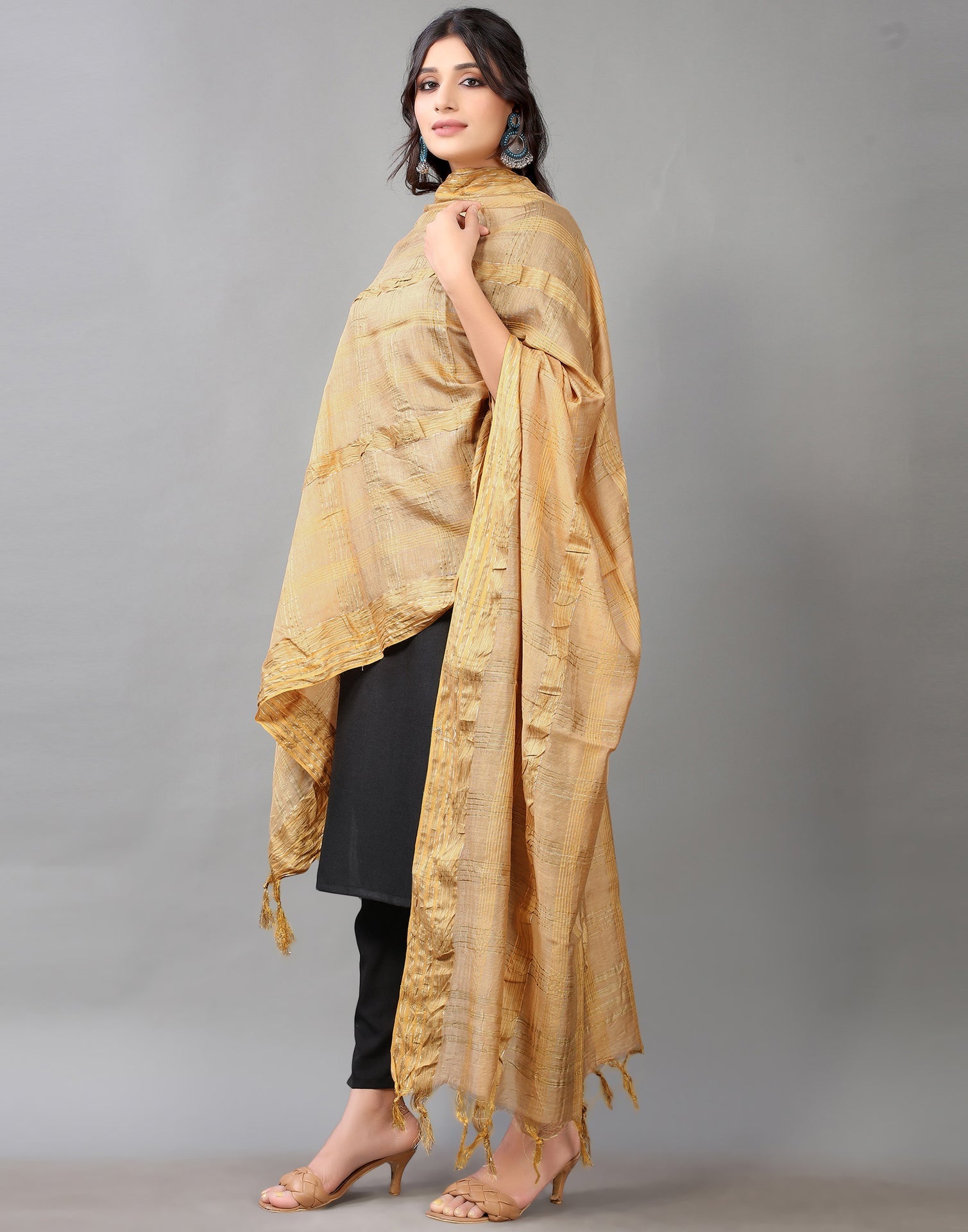 Golden Cotton Dupatta | Leemboodi