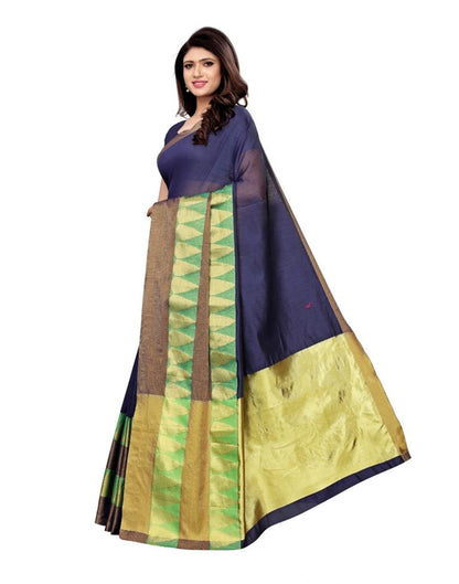 Navy Blue Coloured Poly Silk Woven Saree | Sudathi